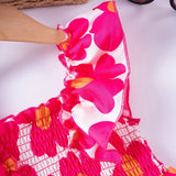 2024 Summer New Kids Dresses for Girls Floral Fly Sleeve Sleeveless Princess Dress Cute Sweet Lovely Fashion Versatile