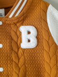 Baby Boy Baseball Jackets Toddler Letter Pattern Contrast Color Long Sleeve Buttons Front Coat Autumn Winter Outerwear 1-3Y