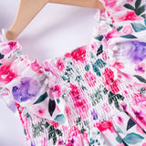 2024 Summer New Kids Dresses for Girls Floral Fly Sleeve Sleeveless Princess Dress Cute Sweet Lovely Fashion Versatile