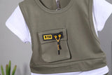 Fashion Summer Children Patchwork Clothes Baby Boy Girl Pocket T Shirt Shorts 2Pc/Set Toddler Casual Sportswear Kids Tracksuits