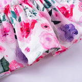 2024 Summer New Kids Dresses for Girls Floral Fly Sleeve Sleeveless Princess Dress Cute Sweet Lovely Fashion Versatile