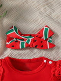 Baby Gilrs Summer Sleeveless Printing Watermelon Fashion Shirt Set For Vacation Or Streetwear