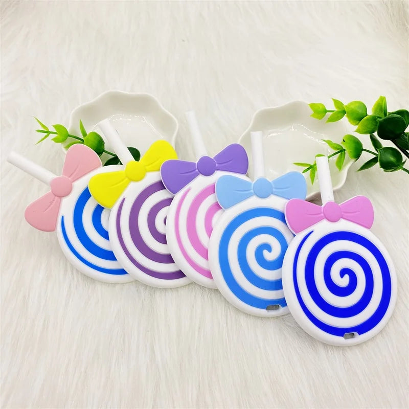 1pcs BPA Free Silicone Candy Lollipop Teether DIY newborn Toddler Baby Pacifier Chewing Sensory Toy