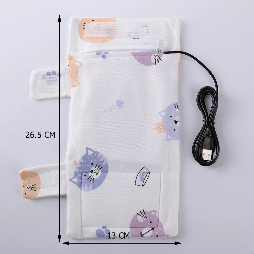 Baby Feeding Milk Bottle Warmer Insulation Bag Cotton Feeding Bottle Insulation Cover Storage Bag Thermostat