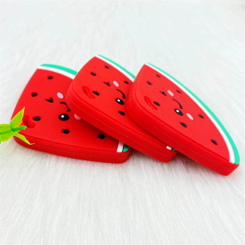 1PCS BPA Free Watermelon Shape Silicone Teether Baby Sensory Pacifier DIY Infant Necklace Pendant Teething Chewing Toy