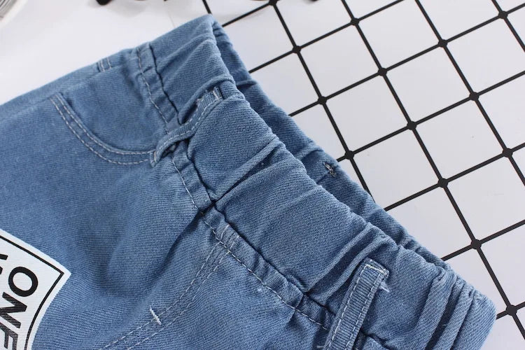 Baby Boy Shorts Jeans 2023 Summer Boys Printing Denim Cotton Casual Kids Short Pants For Children Trousers 2-8Years Clothing