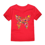 100% Cotton Toddler Girl T Shirt 2 to 3 4 5 6 7 8 9 10 11 12 13 14 Years Pink White Tshirt Flower Print Teenage Girls Tee Shirts