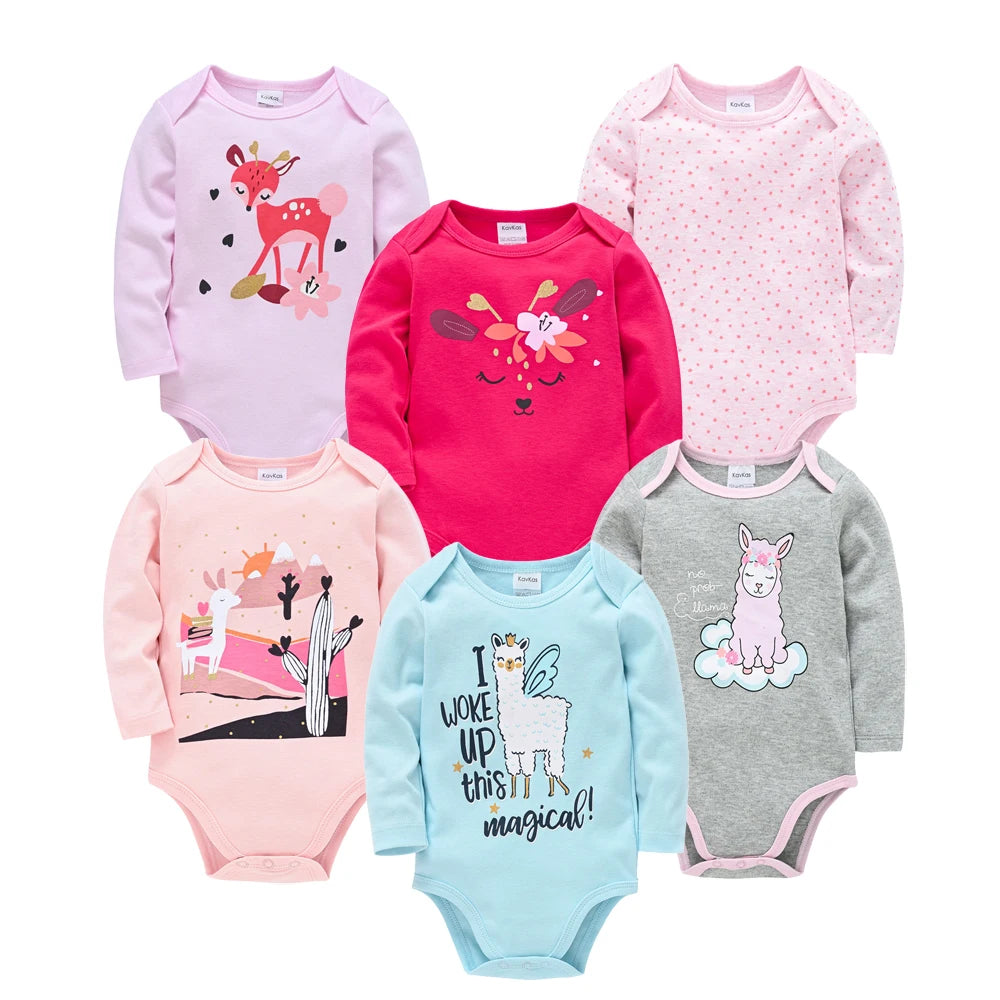 3/6 pcs a set Kavkas Fashion Baby Boys Clothes Set  Cotton Soft Long Sleeve Autumn Boy Girls Bodysuit Newborn Toddler Body bebe