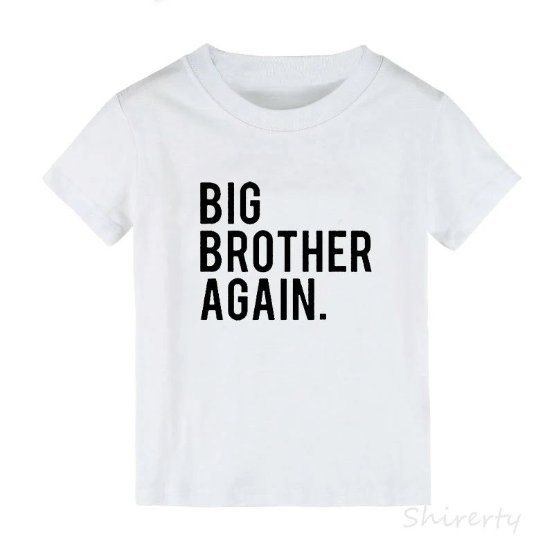 Big Brother Again Summer Children Clothing Boys T Shirt Cotton Short Sleeve T-shirt Infant Kids Boy Girls Tops Casual T-shirt