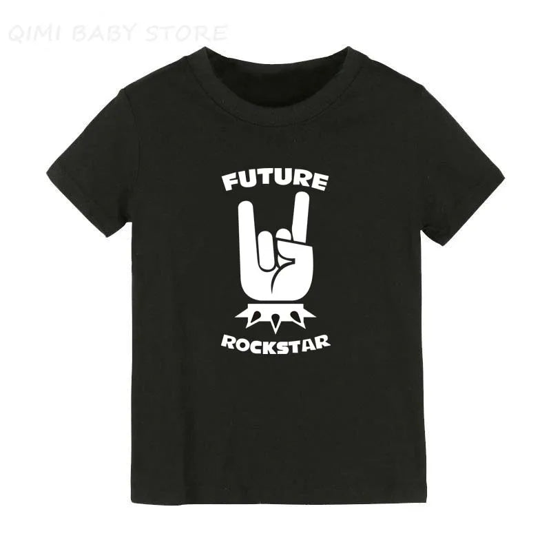 Born To Rock Kids T-Shirt Boys Girls Unisex Baby Clothes Cool Fashion Style Tops Children Summer Short Sleeve Graphic Tee Shirt