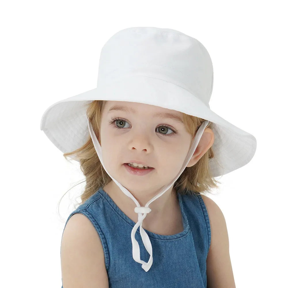 Summer Baby Sun Cap Baby Sun Hat For Girls and Boys Outdoor Neck Ear Cover Anti UV Kids Beach Caps Bucket Cap 0-8 Years