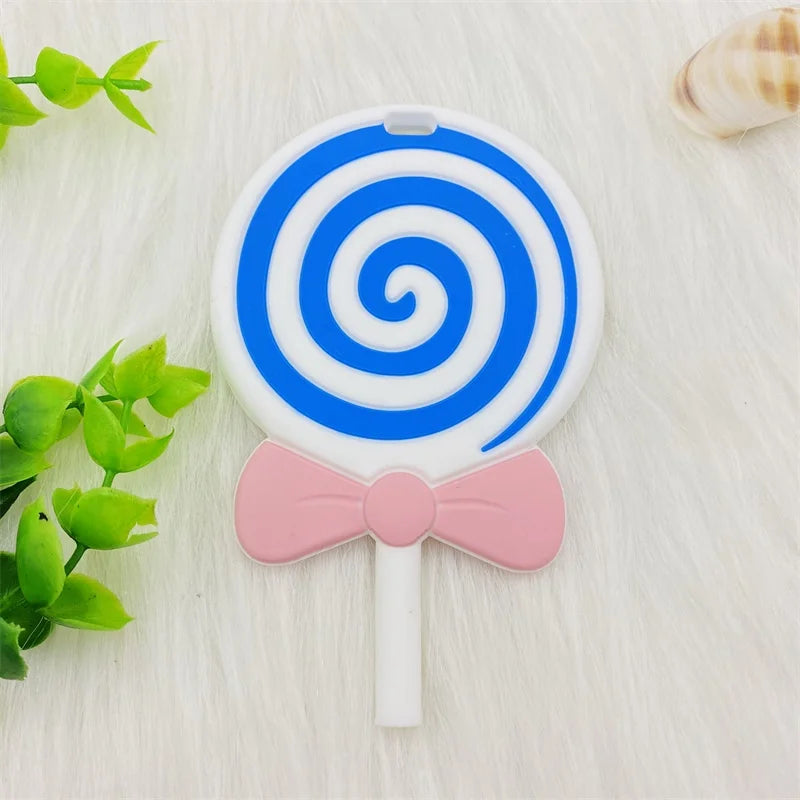 1pcs BPA Free Silicone Candy Lollipop Teether DIY newborn Toddler Baby Pacifier Chewing Sensory Toy