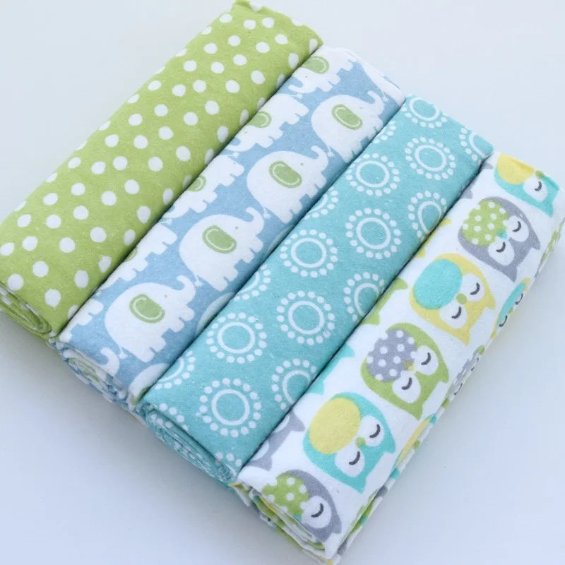 4pcs/pack 100% Cotton Receiving Baby Blanket Newborn 76x76cm Baby Bedsheet Supersoft Flannel Diapers New Born Blanket Swaddle