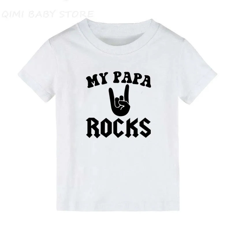 Born To Rock Kids T-Shirt Boys Girls Unisex Baby Clothes Cool Fashion Style Tops Children Summer Short Sleeve Graphic Tee Shirt