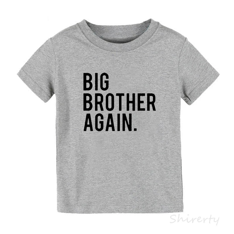 Big Brother Again Summer Children Clothing Boys T Shirt Cotton Short Sleeve T-shirt Infant Kids Boy Girls Tops Casual T-shirt