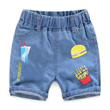 Baby Boy Shorts Jeans 2023 Summer Boys Printing Denim Cotton Casual Kids Short Pants For Children Trousers 2-8Years Clothing