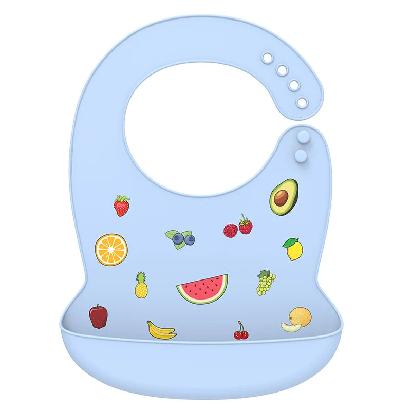 Silicone Babi Bib Waterproof Saliva Dripping Banana Bibs Cartoon Newborn Feeding Soft Edible Aprons Baby Adjustable Burp Scarf