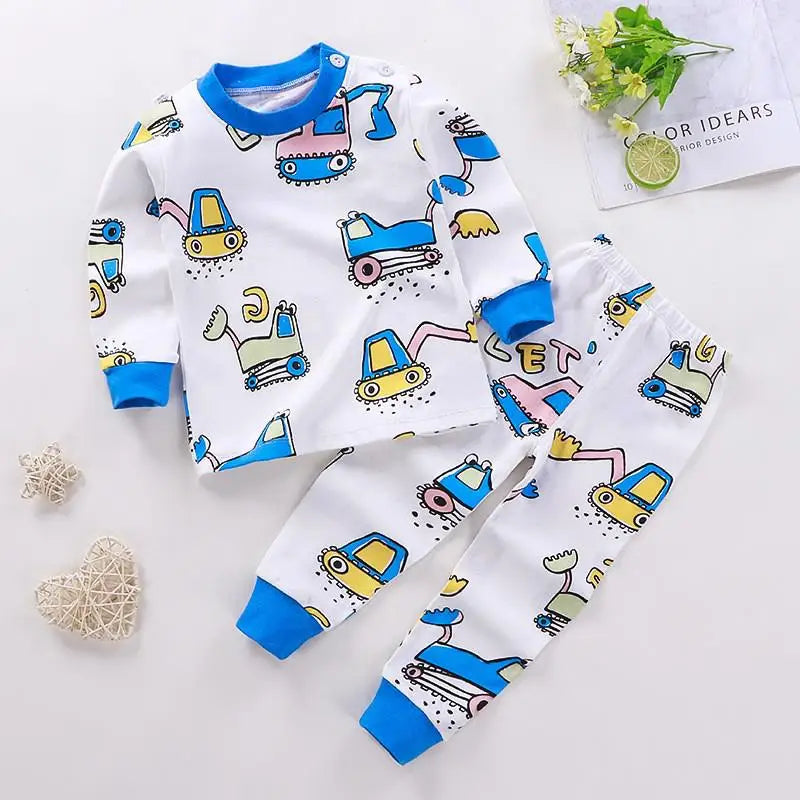 Baby Boys Girls Clothes Set Winter Cotton Baby Clothing Set Baby Pajamas Unisex Kids Autumn Long Sleeve T-shirt And Pants Suit