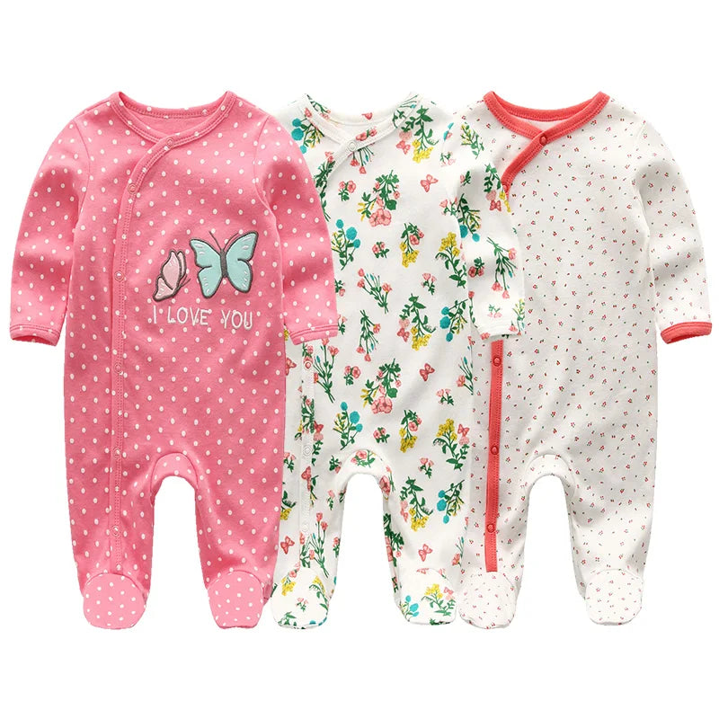 Unisex Baby Organic Cotton Snap Footed Sleep and Play Pajamas Long Sleeve Bodysuit for Newborn Boy and Girl Clothes Bebe