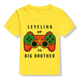 Big Brother O-Neck Short Shirt Leveling Up To Big Bro Toddler and Youth Crewneck Tee Boys Anouncement Fashion Tops Tee Shirts