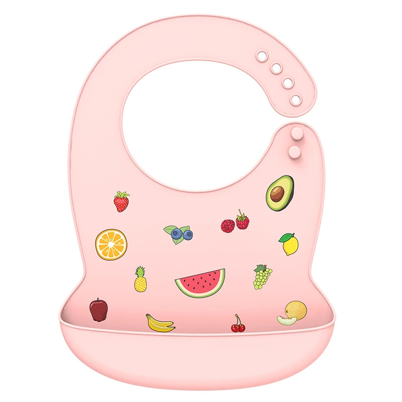 Silicone Babi Bib Waterproof Saliva Dripping Banana Bibs Cartoon Newborn Feeding Soft Edible Aprons Baby Adjustable Burp Scarf