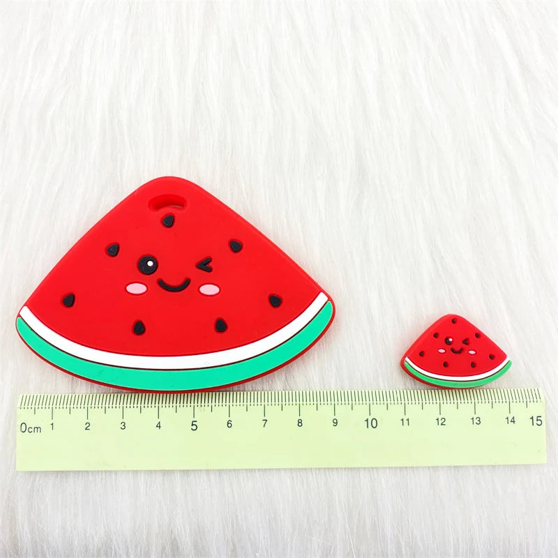 1PCS BPA Free Watermelon Shape Silicone Teether Baby Sensory Pacifier DIY Infant Necklace Pendant Teething Chewing Toy