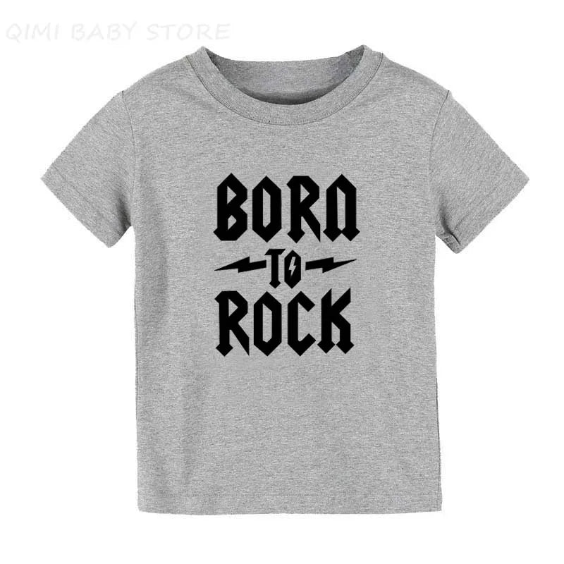 Born To Rock Kids T-Shirt Boys Girls Unisex Baby Clothes Cool Fashion Style Tops Children Summer Short Sleeve Graphic Tee Shirt