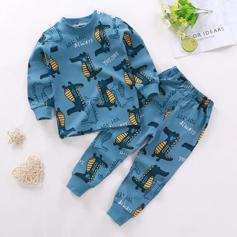 Baby Boys Girls Clothes Set Winter Cotton Baby Clothing Set Baby Pajamas Unisex Kids Autumn Long Sleeve T-shirt And Pants Suit