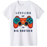 Big Brother O-Neck Short Shirt Leveling Up To Big Bro Toddler and Youth Crewneck Tee Boys Anouncement Fashion Tops Tee Shirts