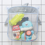 Silicone world Bathroom Sundries storage hanging bag Mesh Bag basket for Kids Bath Toys Bag Cartoon Waterproof Cloth hanging bag