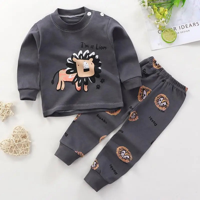 Baby Boys Girls Clothes Set Winter Cotton Baby Clothing Set Baby Pajamas Unisex Kids Autumn Long Sleeve T-shirt And Pants Suit