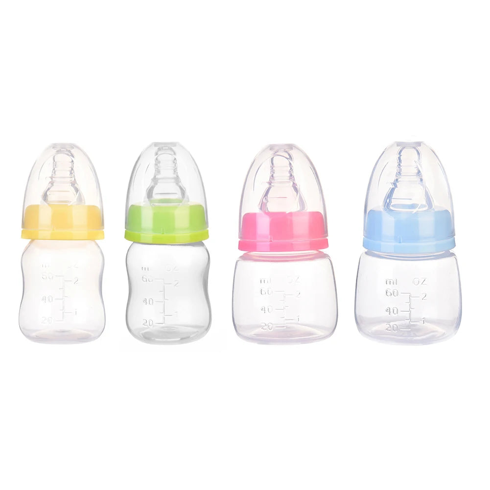 60ML Baby Newborn Mini Portable Feeding Nursing Bottle BPA Free Safe Infant Nursing Nipple Care Feeder Fruit Juice Milk Bottles