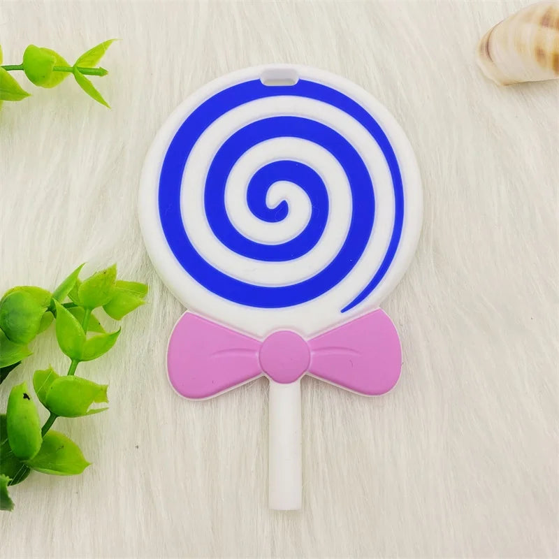 1pcs BPA Free Silicone Candy Lollipop Teether DIY newborn Toddler Baby Pacifier Chewing Sensory Toy