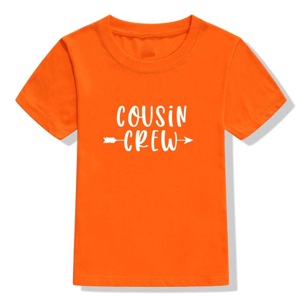 Cousin Crew Kids Tshirt Summer Short Sleeve Tee Shirt Boys Girls Letter Print Tee Fashion Casual Tops Graphic Tee Shirt Clothes