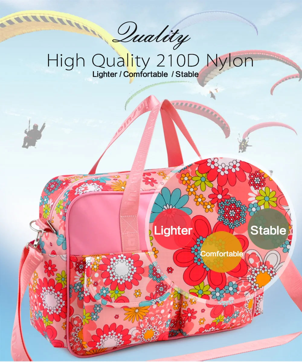 New Arrival Waterproof Nappy Bag 210D Nylon Baby Diaper Bag Multipurpose Mommy Changing Bag