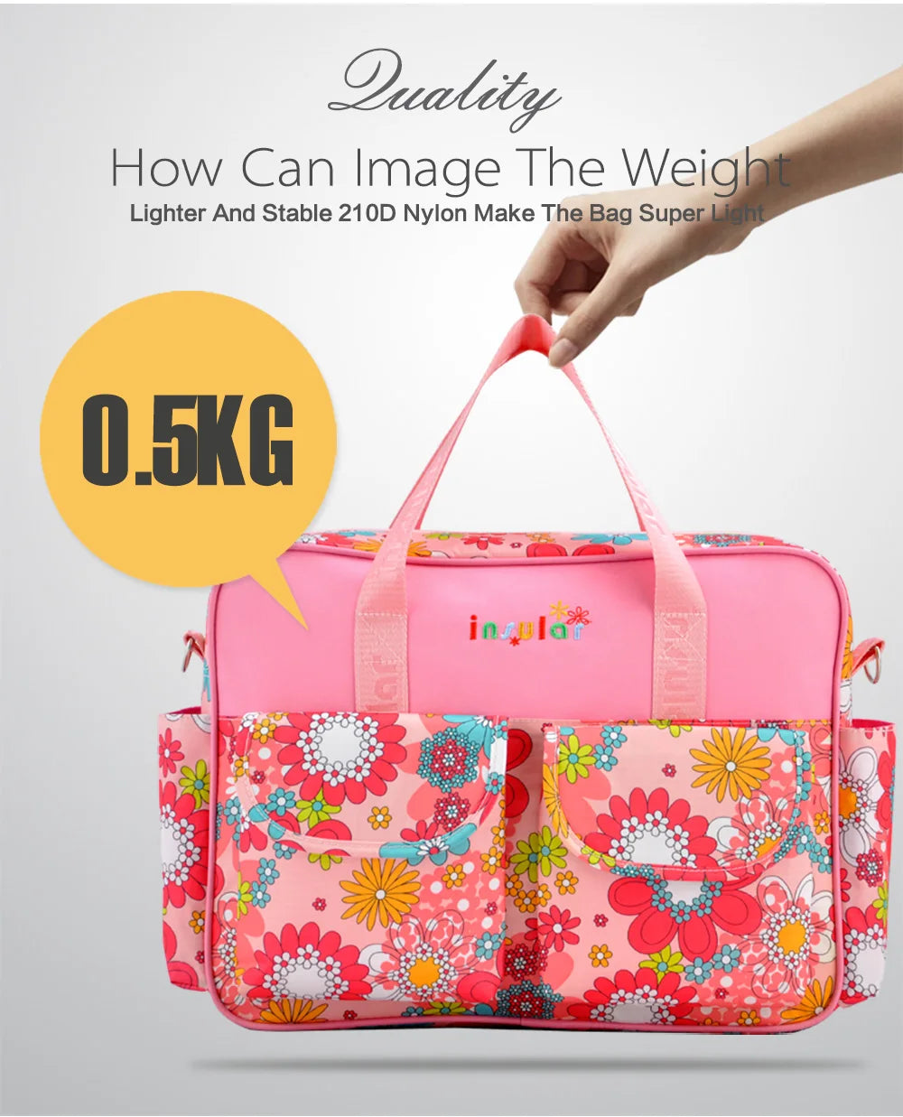 New Arrival Waterproof Nappy Bag 210D Nylon Baby Diaper Bag Multipurpose Mommy Changing Bag