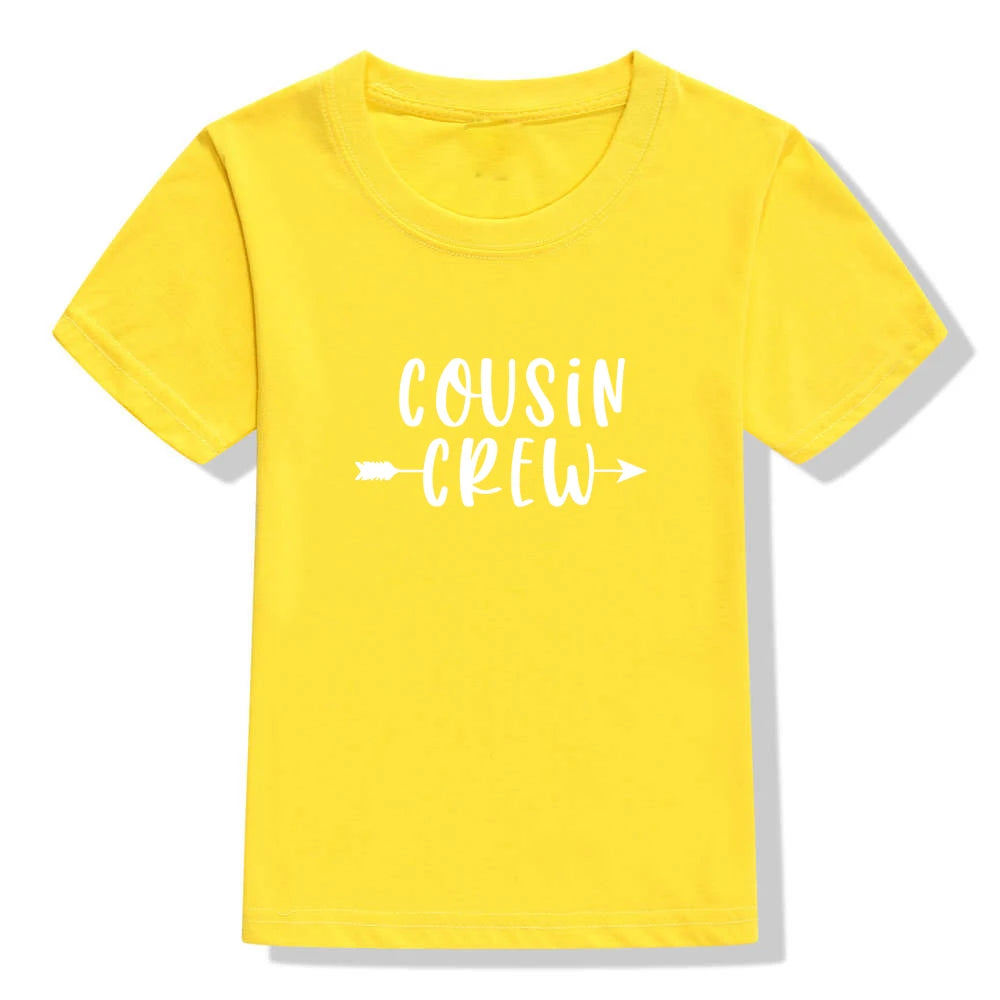 Cousin Crew Kids Tshirt Summer Short Sleeve Tee Shirt Boys Girls Letter Print Tee Fashion Casual Tops Graphic Tee Shirt Clothes