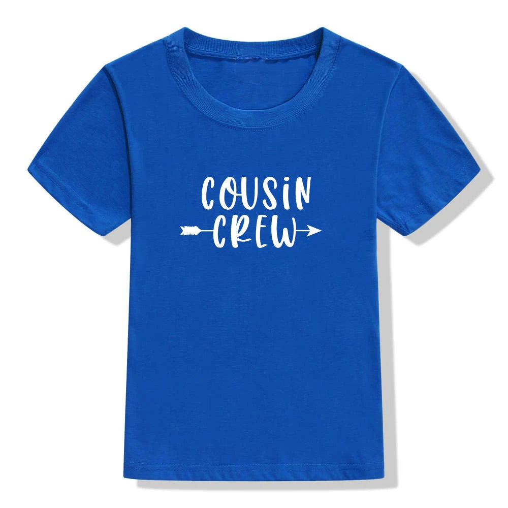 Cousin Crew Kids Tshirt Summer Short Sleeve Tee Shirt Boys Girls Letter Print Tee Fashion Casual Tops Graphic Tee Shirt Clothes