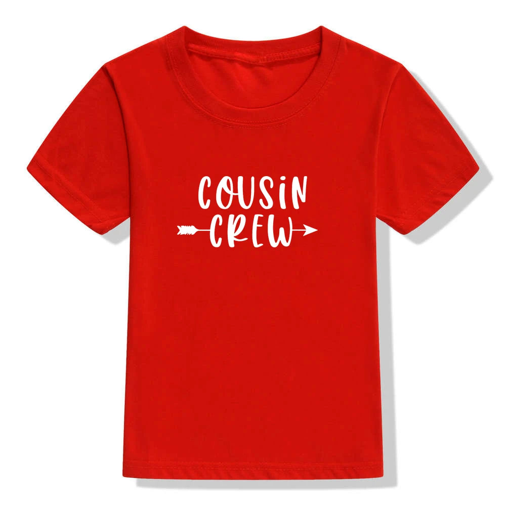 Cousin Crew Kids Tshirt Summer Short Sleeve Tee Shirt Boys Girls Letter Print Tee Fashion Casual Tops Graphic Tee Shirt Clothes