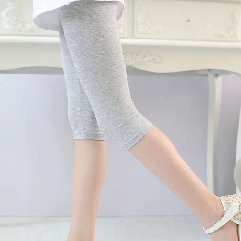 3-10years Girls Knee Length Kid Fifth Pants Candy Color Children Cropped Clothing Spring-Summer All-matches Bottoms Leggings