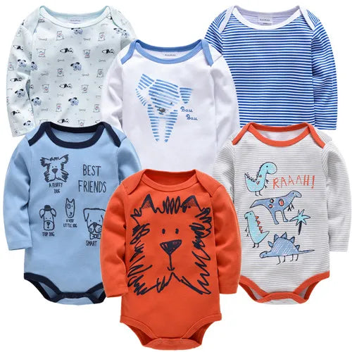 3/6 pcs a set Kavkas Fashion Baby Boys Clothes Set  Cotton Soft Long Sleeve Autumn Boy Girls Bodysuit Newborn Toddler Body bebe