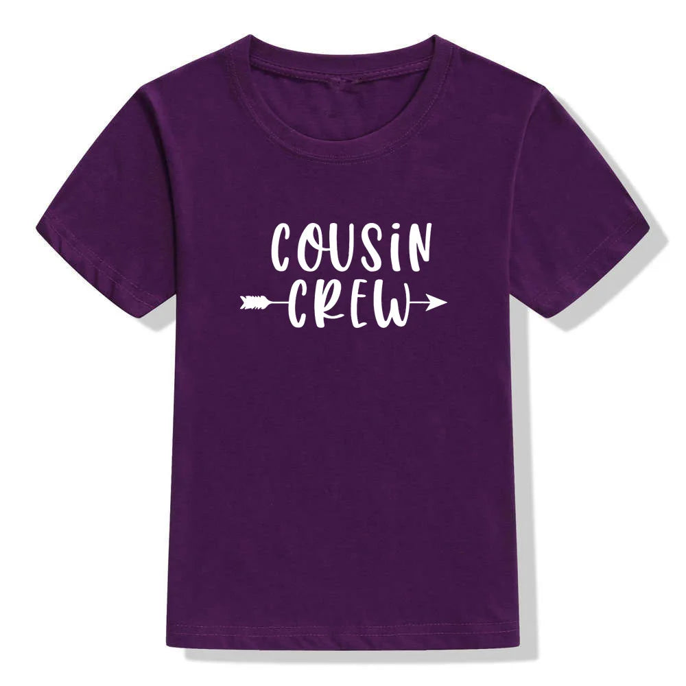 Cousin Crew Kids Tshirt Summer Short Sleeve Tee Shirt Boys Girls Letter Print Tee Fashion Casual Tops Graphic Tee Shirt Clothes