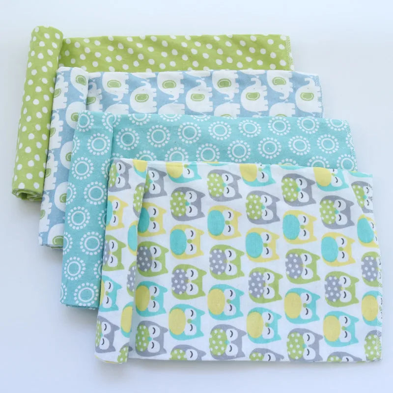 4pcs/pack 100% Cotton Receiving Baby Blanket Newborn 76x76cm Baby Bedsheet Supersoft Flannel Diapers New Born Blanket Swaddle