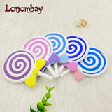 1pcs BPA Free Silicone Candy Lollipop Teether DIY newborn Toddler Baby Pacifier Chewing Sensory Toy