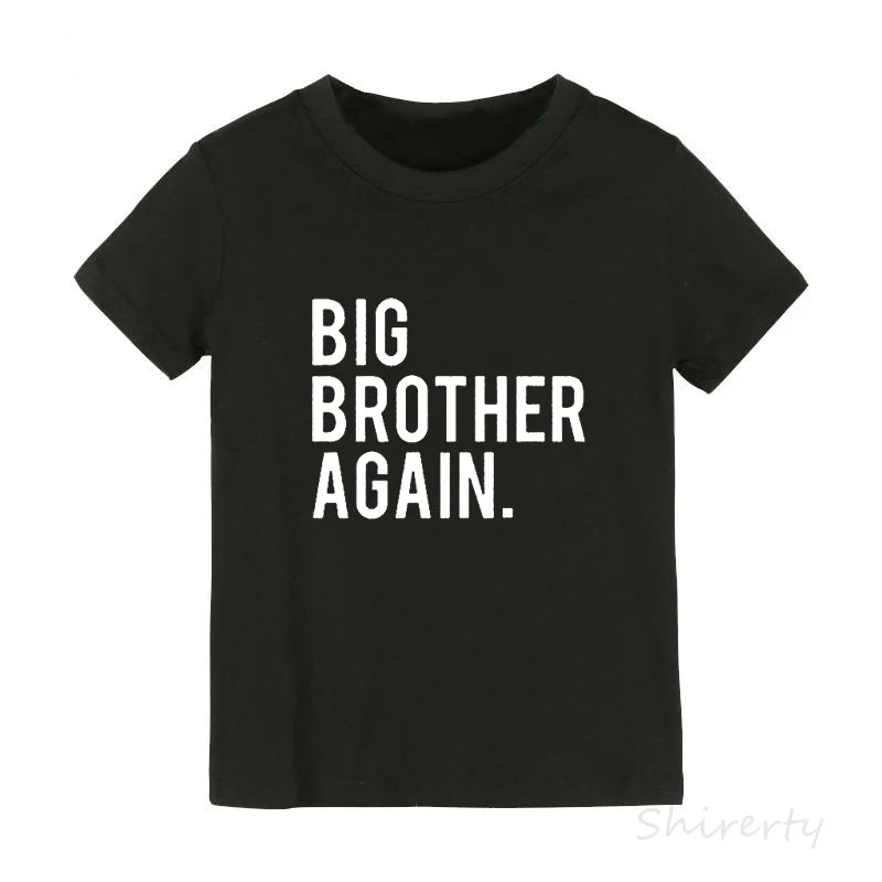 Big Brother Again Summer Children Clothing Boys T Shirt Cotton Short Sleeve T-shirt Infant Kids Boy Girls Tops Casual T-shirt