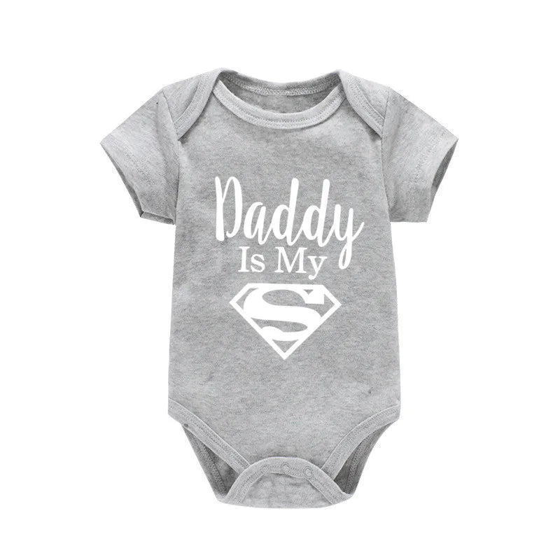 Baby Romper Newborn Baby Boys Girls Clothes Gold Daddy Is My Hero Funny Print Infant Baby Jumpsuit Cute Casual Baby Bodysuit