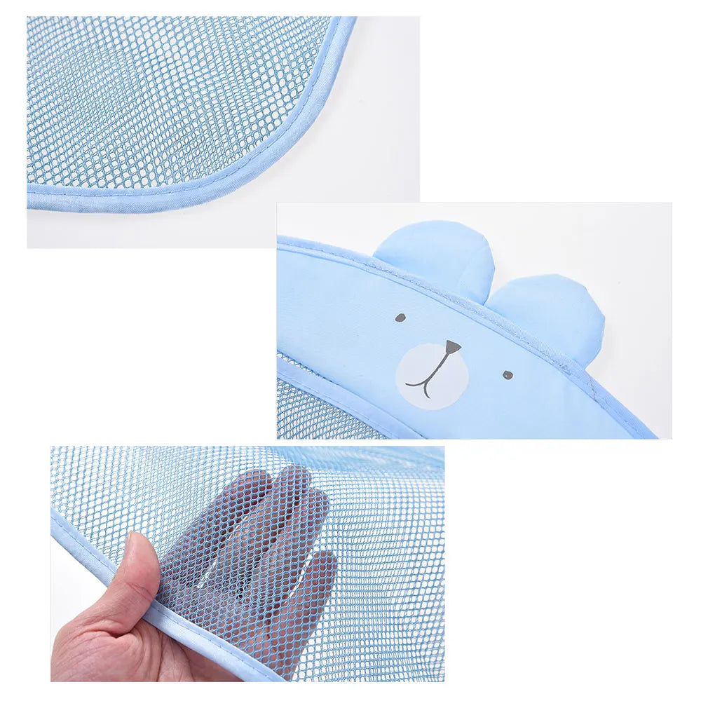 Silicone world Bathroom Sundries storage hanging bag Mesh Bag basket for Kids Bath Toys Bag Cartoon Waterproof Cloth hanging bag