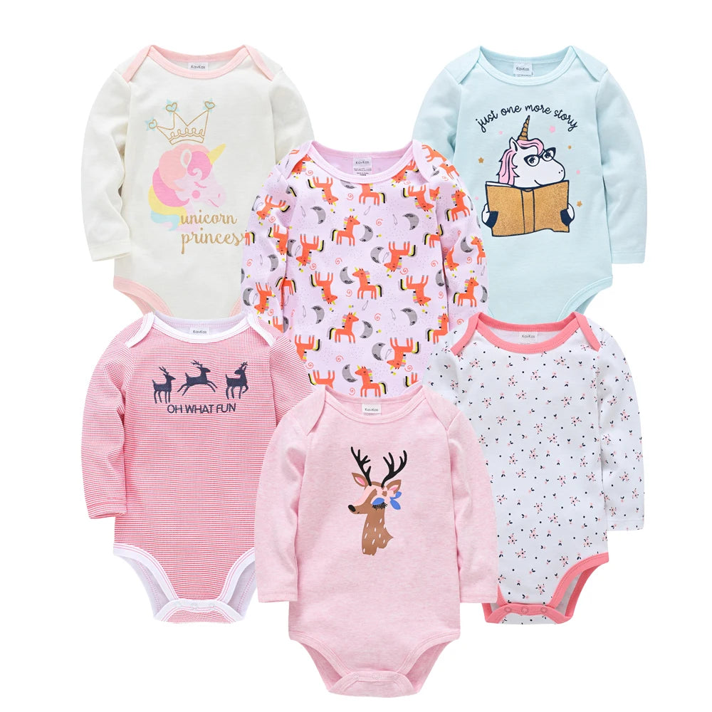 3/6 pcs a set Kavkas Fashion Baby Boys Clothes Set  Cotton Soft Long Sleeve Autumn Boy Girls Bodysuit Newborn Toddler Body bebe