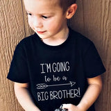 Funny I'm Going to Be a Big Brother Boys Clothes Baby Anouncement Black T-shirts Short Sleeve Cotton Children T-shirt 2-10T