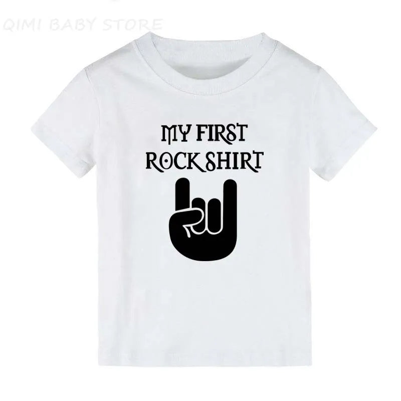 Born To Rock Kids T-Shirt Boys Girls Unisex Baby Clothes Cool Fashion Style Tops Children Summer Short Sleeve Graphic Tee Shirt